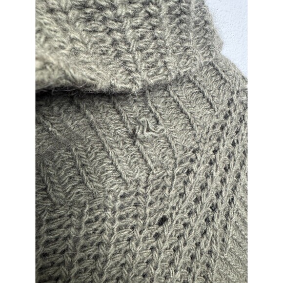 Banana Republic Sz M Chunky Mixed Stitch Turtleneck Sweater Tigers Eye Green - Picture 8 of 12